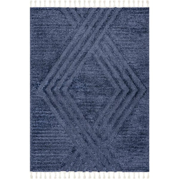 Ellie Traverse Shag Blue 12 ft. x 15 ft. Indoor Area Rug