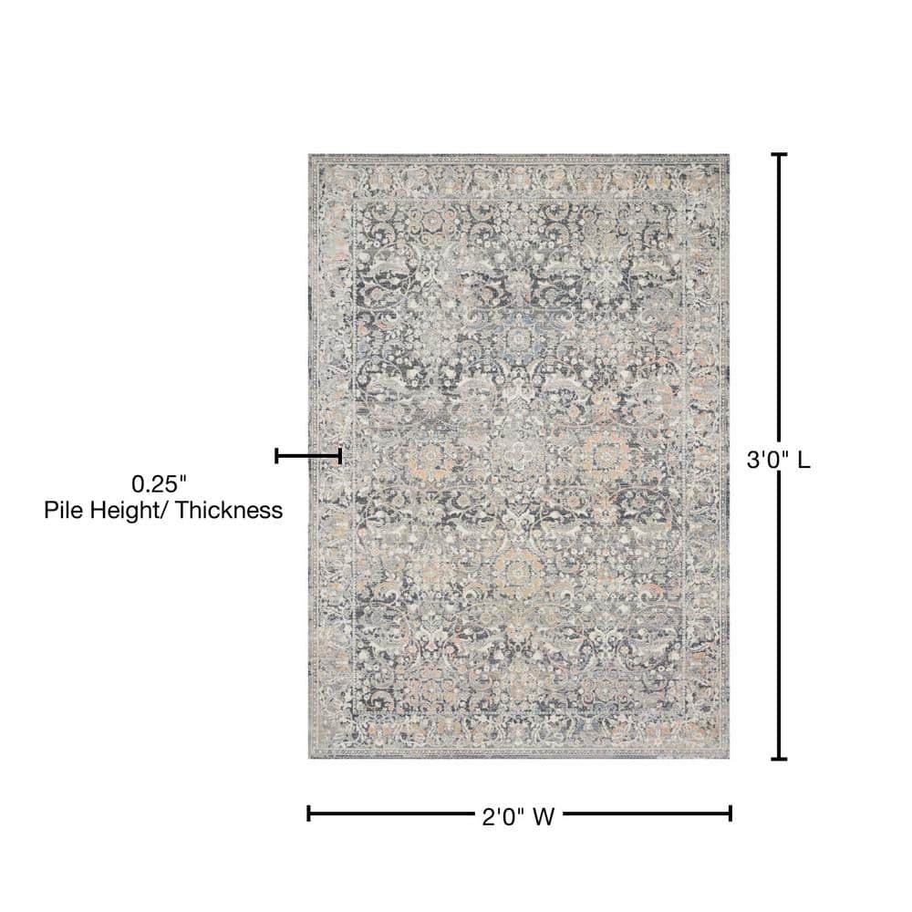 Lucia Gray and Mist Rectangular Stain-Resistant Rug
