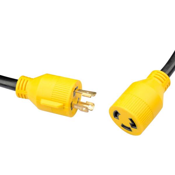 125V 30Amp Yellow Generator Lock Extension Cord with UL Listed Yodotek 25FT Heavy Duty 3 Prong Generator Locking Power Cord NEMA L5-30P/L5-30R,10 Gauge SJTW Cable