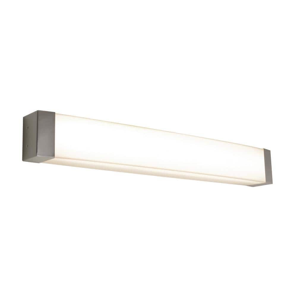 Satin Nickel 25-Inch LED Vanity Light with Acrylic Shade
