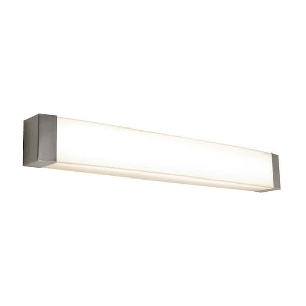 AFX Algiers 48.08 in. Satin Nickel LED Vanity Light Bar with Linen Acrylic Shade