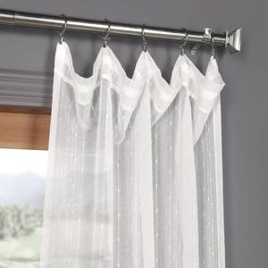 Montpellier Striped Rod Pocket Sheer Curtain - 50 in. W x 108 in. L (1 Panel)