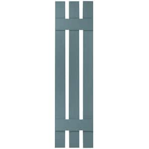 12 in. x 54 in. Lifetime Vinyl TailorMade Three Board Spaced Board and Batten Shutters Pair Wedgewood Blue