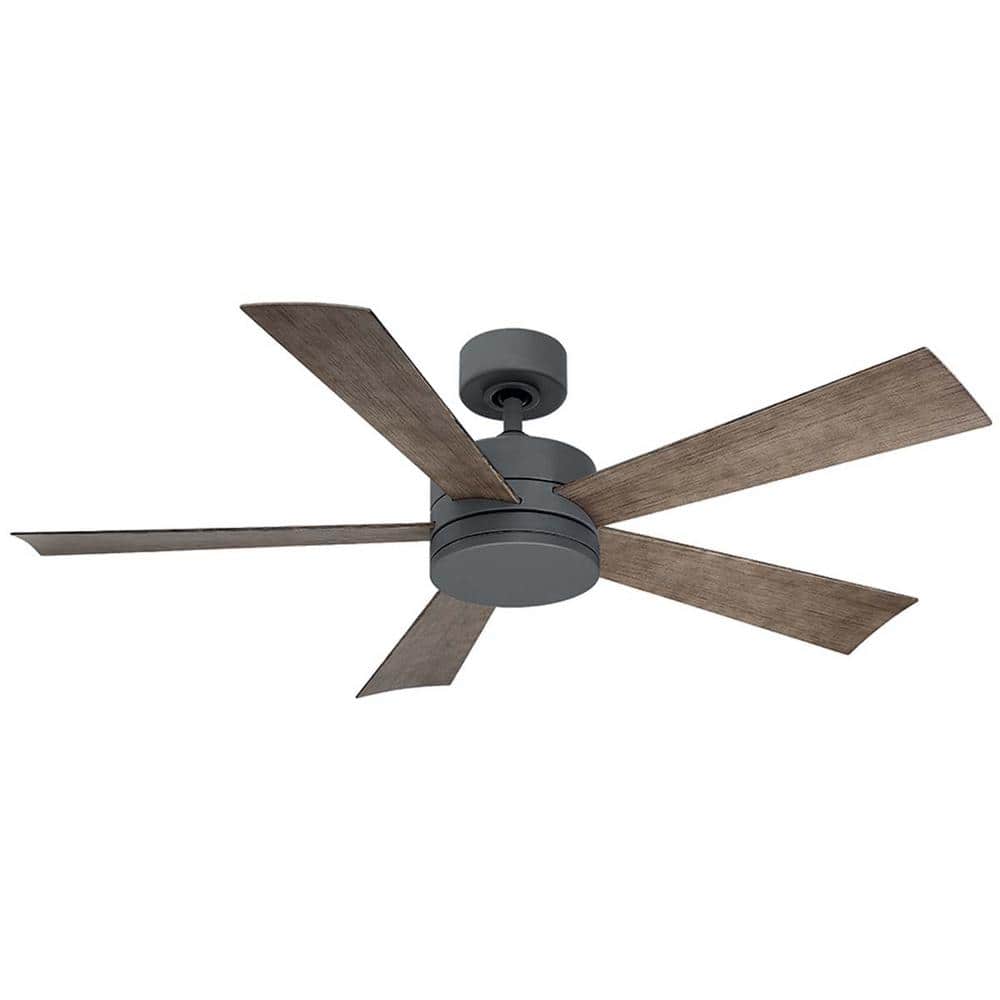 Graphite Weathered Gray 52" Smart Ceiling Fan with LED Light and Remote