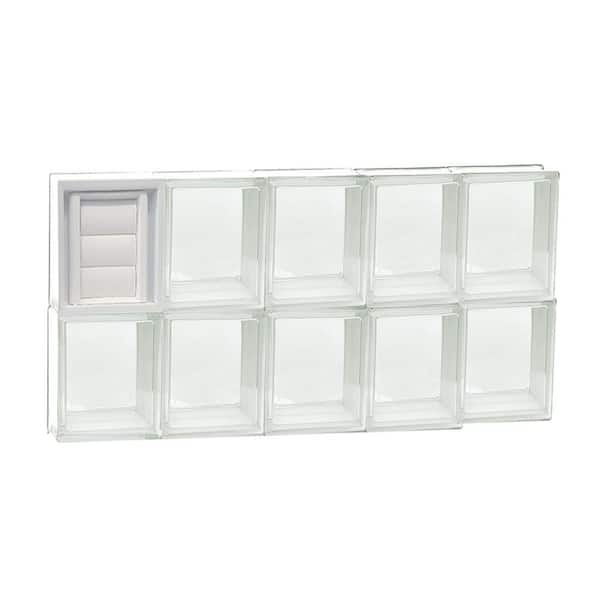 Clearly Secure 28.75 in. x 15.5 in. x 3.125 in. Frameless Clear Glass Block Window with Dryer Vent