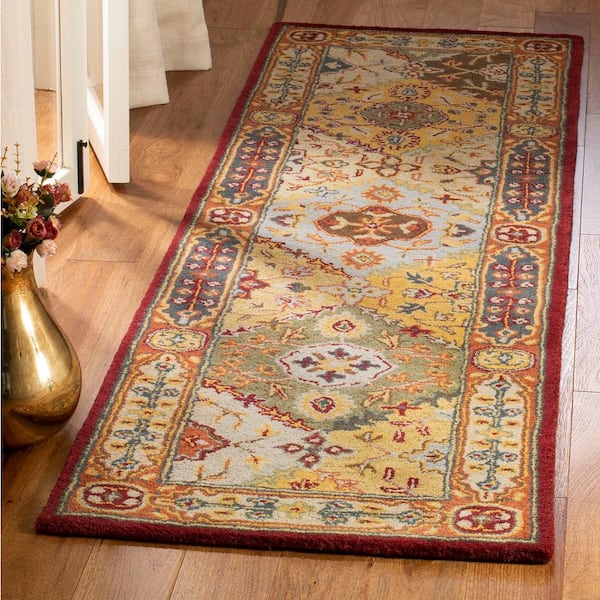 Heritage Multi 2 ft. x 22 ft. Border Runner Rug
