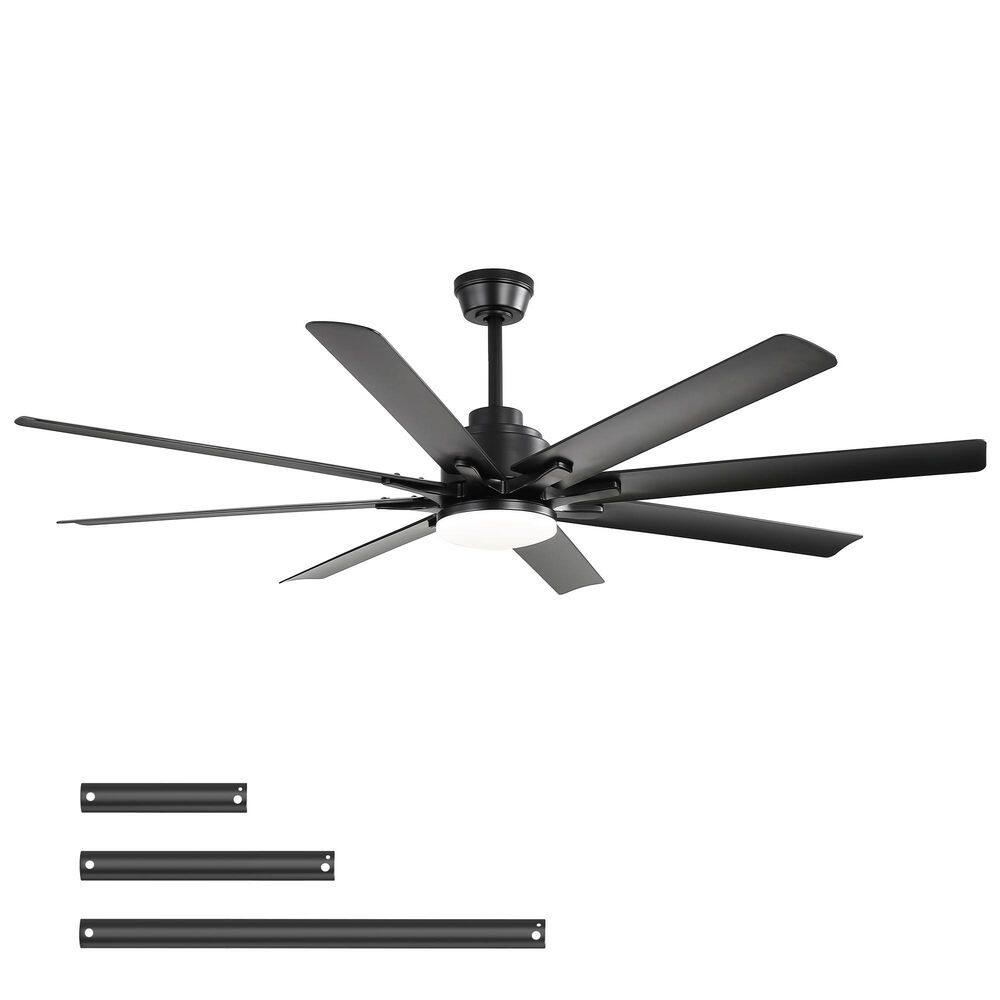 52 in. Indoor Integrated LED Modern Black Ceiling Fan Lighting with Color Temperatures and 8 ABS Blades price history on PriceWatchPro