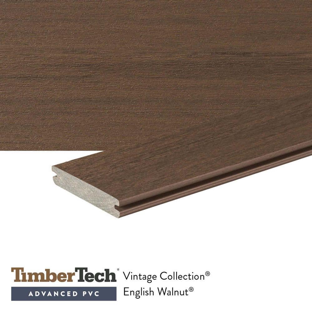 TimberTech Advanced PVC Vintage 5/4 in. x 6 in. x 12 ft. Grooved ...