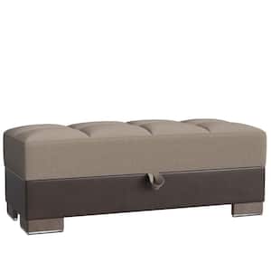 Basics Collection Beige/Brown Ottoman With Storage