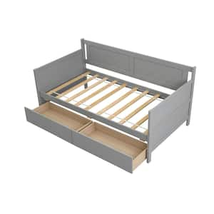 Gray Twin size Daybed with Storage Drawers for Bedroom, Living Room