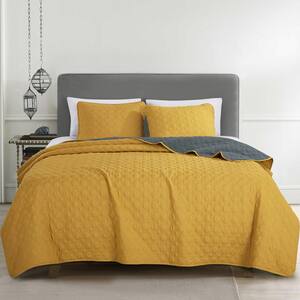 3 Piece All Season Bedding Queen size Comforter Set, Ultra Soft Polyester Elegant Bedding Comforters Yellow