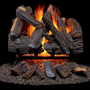 Vented Natural Gas Fireplace Log Set - 18 in., 45,000 BTU, Heartland Oak