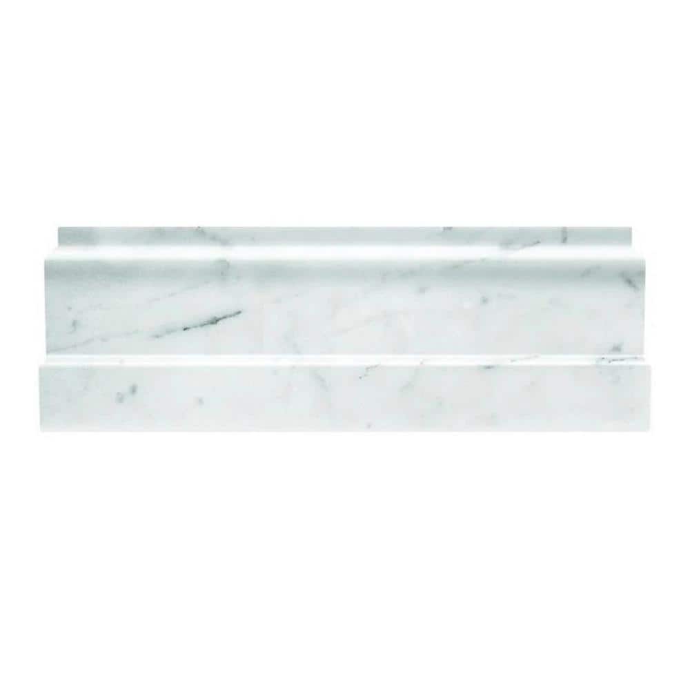 Grandis White Grandis 4 in. x 12 in. Polished Bianco Carrara Marble Baseboard Tile Trim (3.33 sq. ft./case) 10-Pack price history on PriceWatchPro