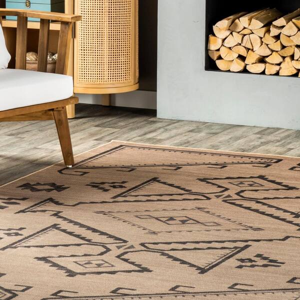 black and natural woven jute rug – Lauren Liess