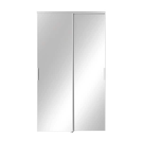 Midori　WD80EFAX③ TENONER 48 in. x 80 in. Full Lite, MDF, Silver, Mirrored Glass