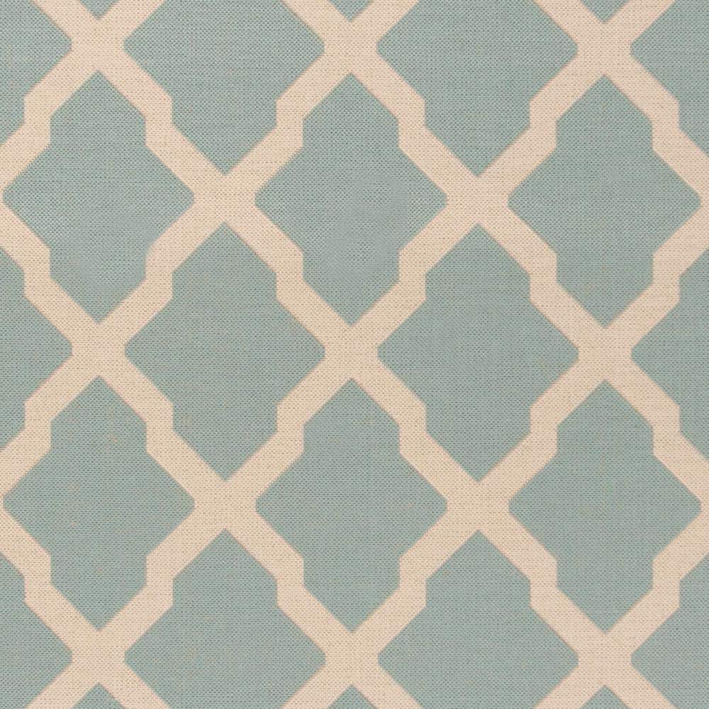 Blue Geometric 8' x 10' Stain-Resistant Synthetic Rug