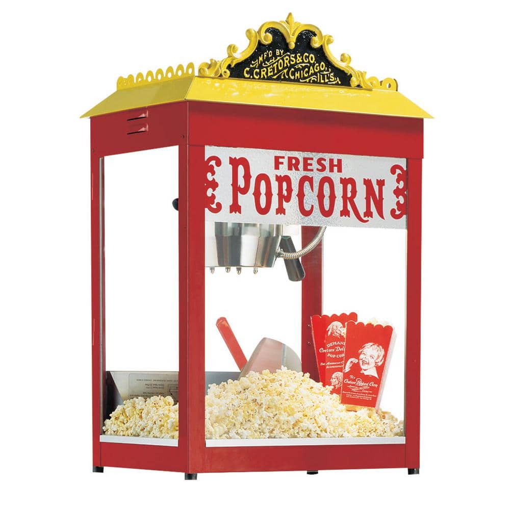 6 oz./8 oz. Antique Goldrush,, 1325-Watt, 8 oz. Silver/Stainless Steel, Hot Air Popcorn Machine