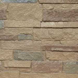 SAMPLE - 1-1/4 in. x 9 in. Colfax Urethane Acadia Ledge Stacked Stone, StoneWall Faux Stone Siding Panel Moulding