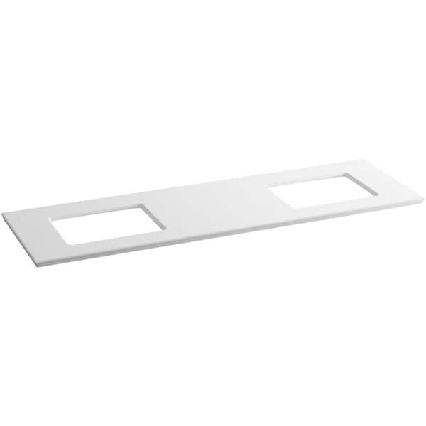 KOHLER Solid/Expressions 73.625 in. Solid Surface Vanity Top in White Expressions without Basin