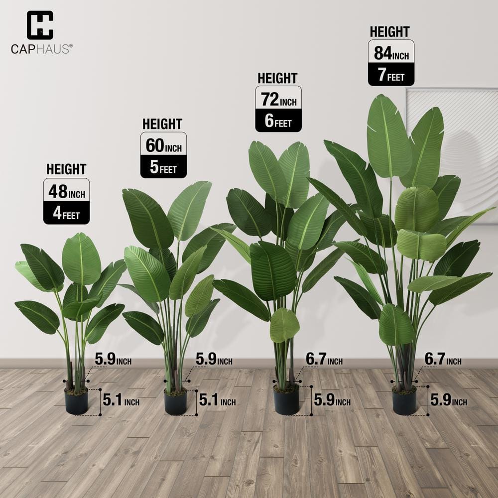 5' Green Plastic Bird of Paradise Potted Floor Plant