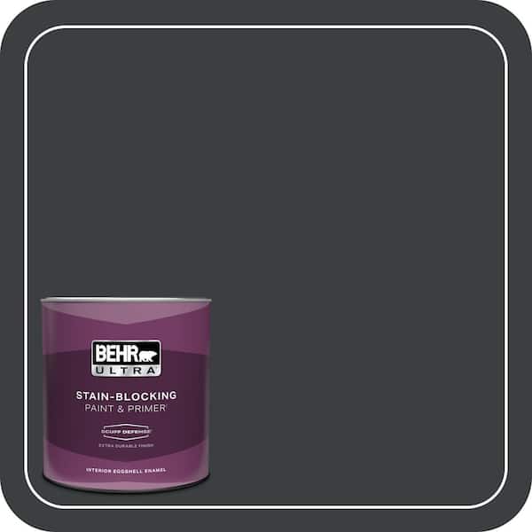 BEHR ULTRA 1 qt. #ECC-25-3 Obsidian Stone Extra Durable Eggshell Enamel Interior Paint & Primer