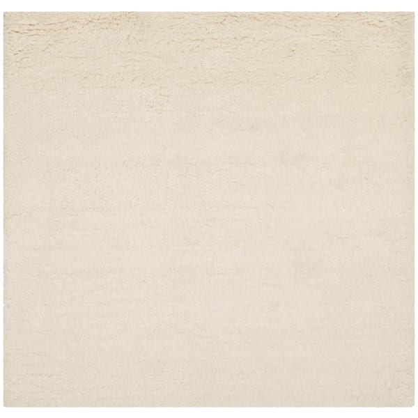 SAFAVIEH Flokati Ivory 6 ft. x 6 ft. Square Solid Area Rug