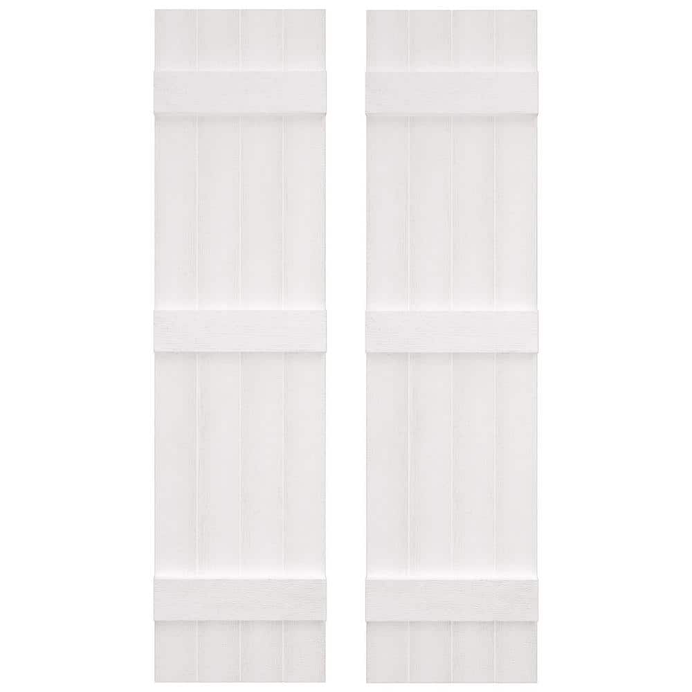 14 in. W x 67 in. H Vinyl Exterior Joined Board and Batten Shutters Pair in White price history on PriceWatchPro