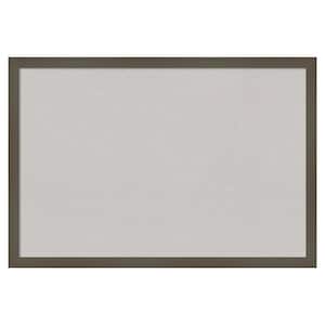 Svelte Clay Grey Wood Framed Grey Corkboard 25 in. x 17 in. Bulletin Board Memo Board