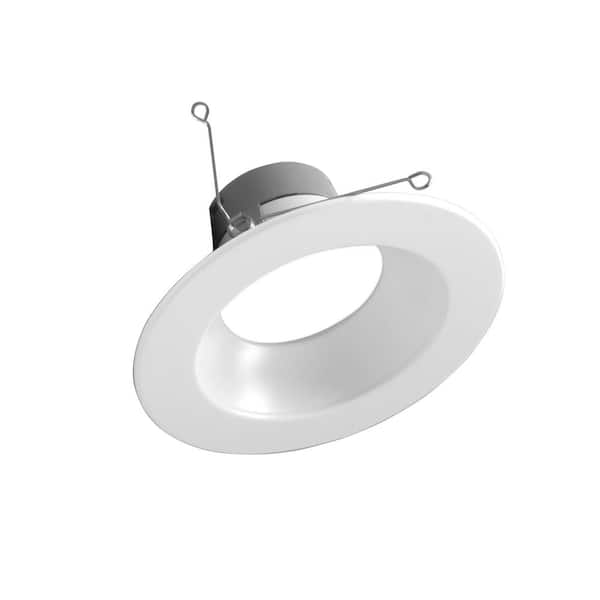 NICOR DLR Series 5 in. to 6 in. White Selectable CCT Integrated LED Recessed Retrofit Downlight Trim, Remodel, Dimmable