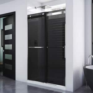 Essence 44 in. to 48 in. W x 76 in. H Sliding Frameless Shower Door in Chrome with Tinted Glass
