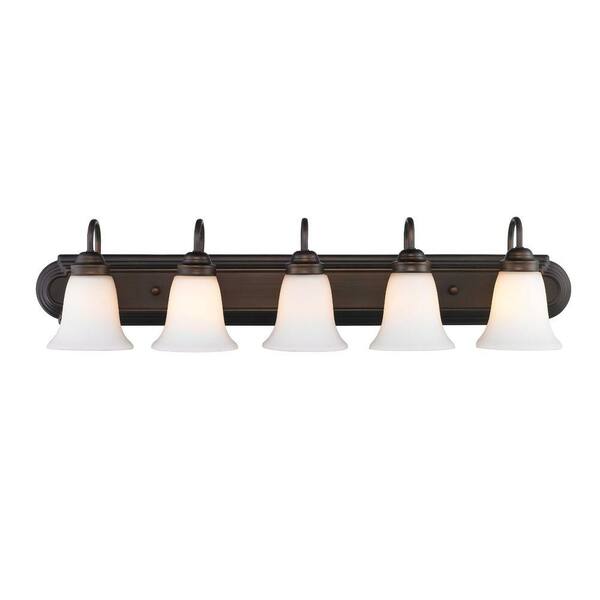 Unbranded Yvonne Collection 5-Light Rubbed Bronze Bath Vanity Light