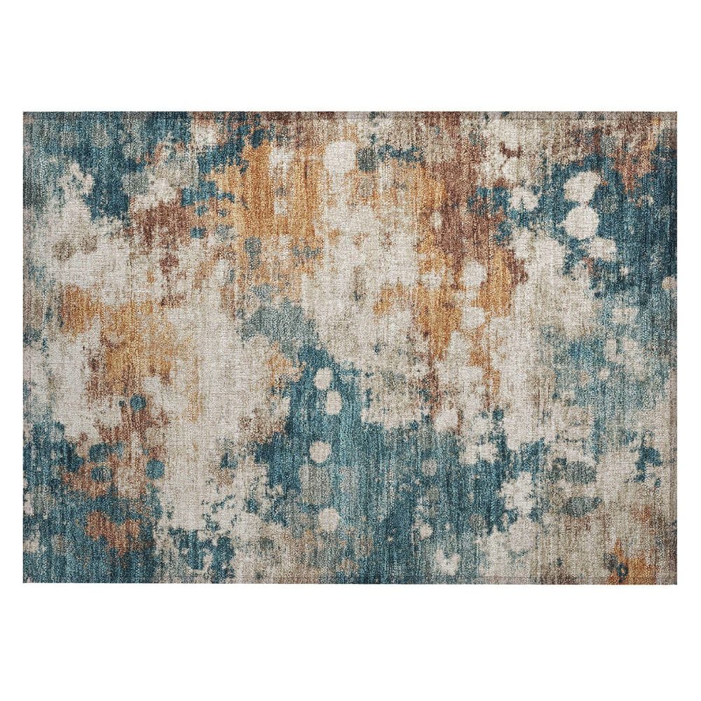 Chantille Machine Washable Indoor/Outdoor Abstract ACN2114 Teal 1 ft. 8 in. x 2 ft. 6 in. Accent Rug price history on PriceWatchPro