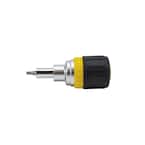 6-in-1 Ratcheting Stubby Screwdriver with Square Recess