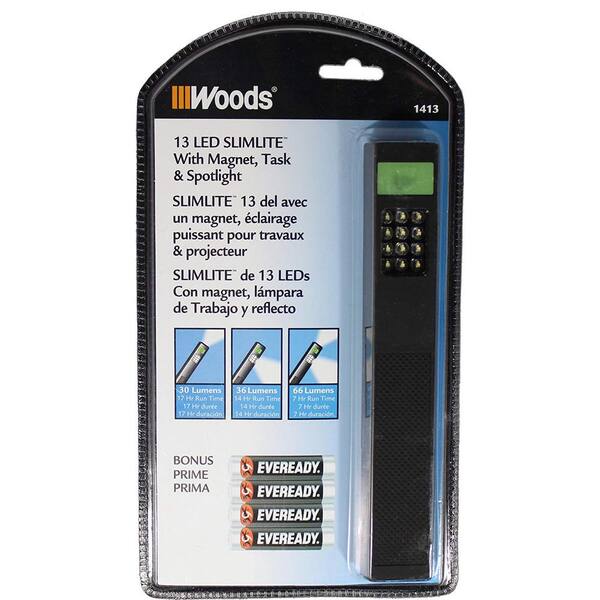 Woods SlimLite 13-LED Battery (4-AAA) Powered Portable Task Work Light