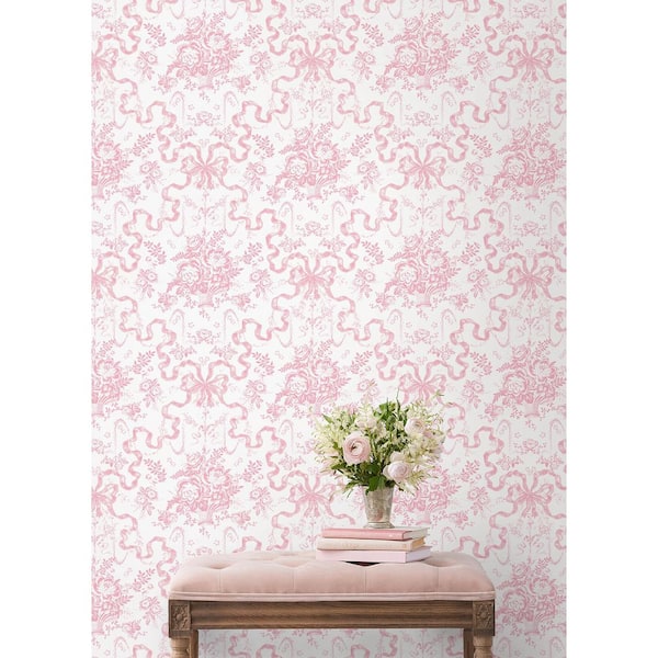 Fairytale Peony Pink Toile Wallpaper