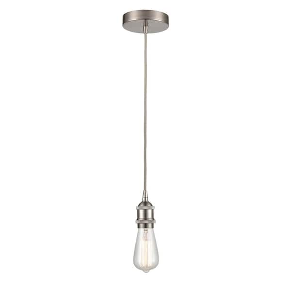 Edison 1-Light Satin Nickel Teardrop Pendant Light
