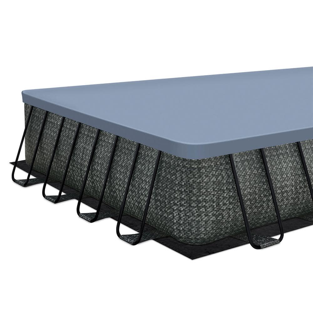 Funsicle 32ft x 16ft Dark Herringbone Rectangular Lap Pool with Pump