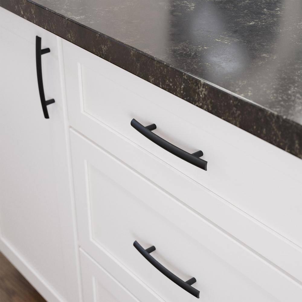 Matte Black 6" Modern Arched Cabinet Bar Pull