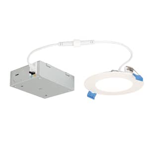 Slim 4 in. Selectable New Construction and Remodel IC Rated Recessed Integrated LED Kit for Shallow Ceiling