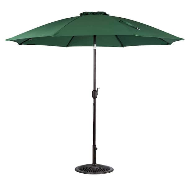 Wildaven 10 ft. Market Outdoor Patio Umbrella Table with Push Button Tilt in Green