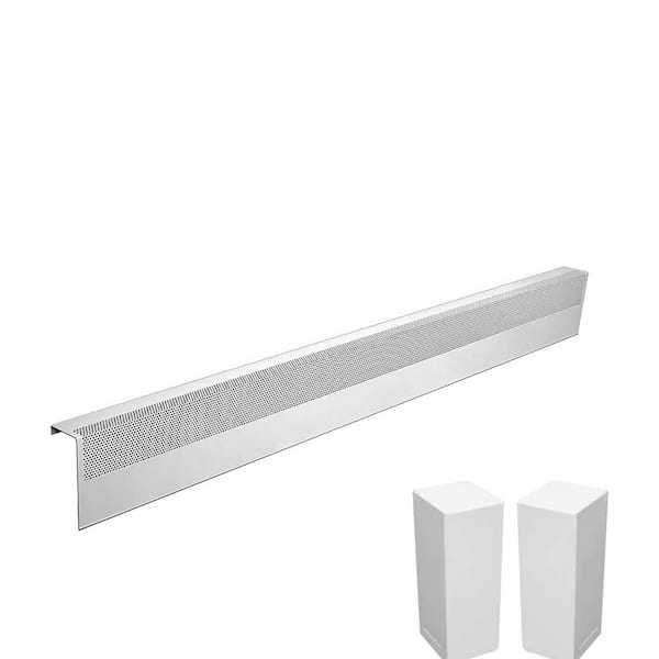 Basic Series 5 ft. Galvanized Steel Easy Slip-On Baseboard Heater Cover, Left and Right Endcaps [1] Cover, [2] Endcaps