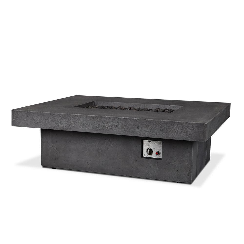 JENSEN CO Scarborough 60 in. GFRC Propane Fire Pit Table in Smoke