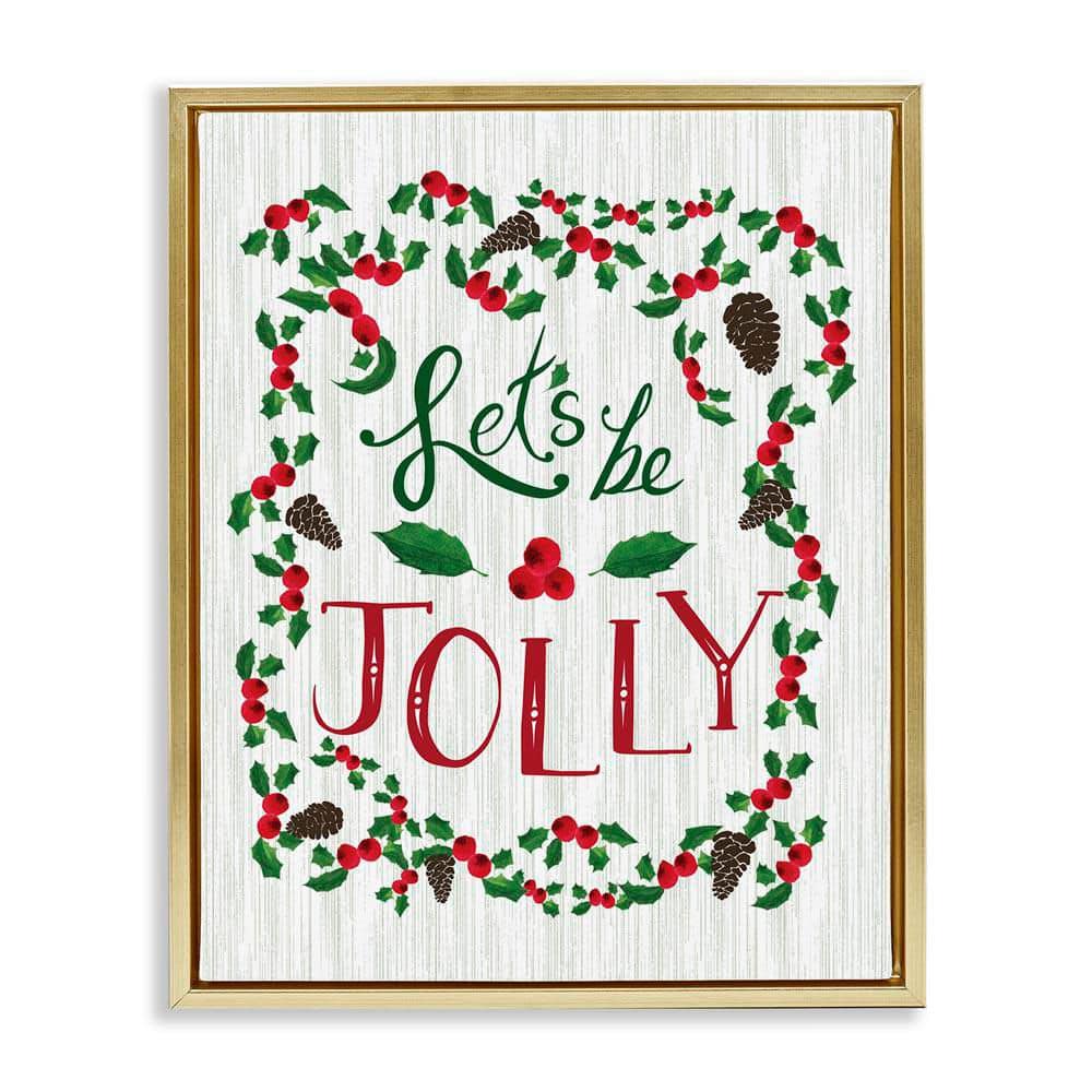 Stupell Festive Jolly Santa Claus Playful Christmas Tree Framed Wall Art - Green - 16 X 20 - White