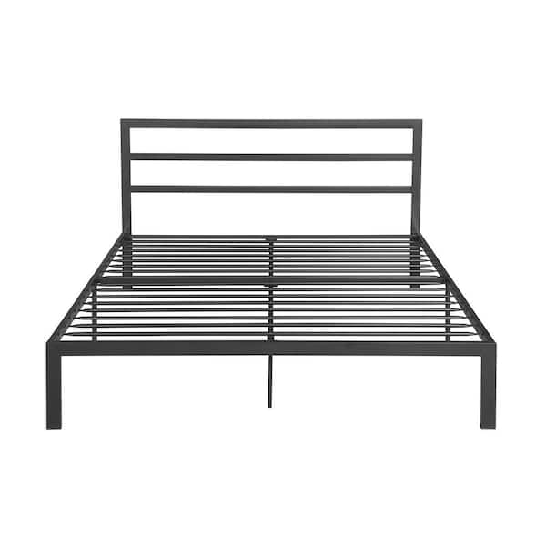 Noble House Kellen Contemporary Modern Queen-Size Charcoal Gray Iron Bed Frame