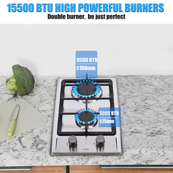 cadeninc 12 in. Built-in Gas Stove Top in Stainless Steel