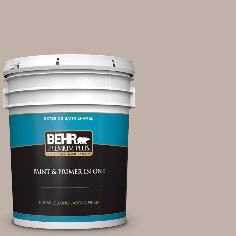 BEHR PREMIUM PLUS 5 gal. N2203 Smokestack Satin Enamel Exterior Paint