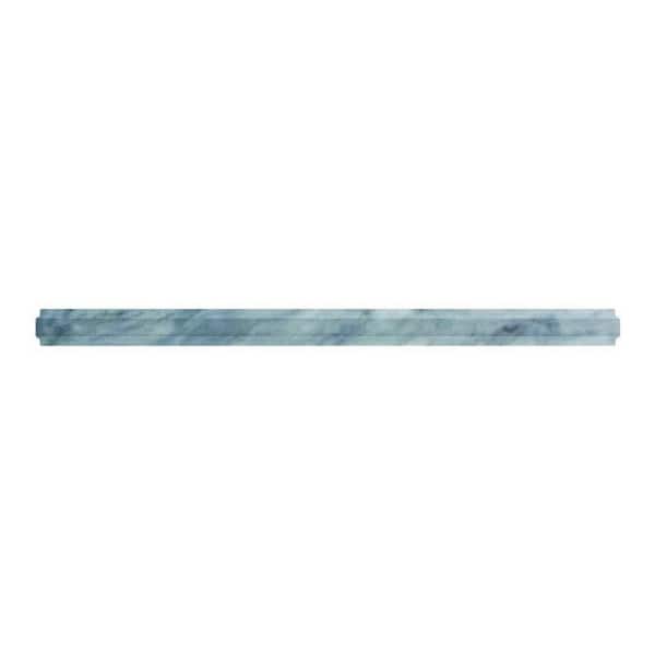 Apollo Tile Grandis 0.8 in. x 12 in. Gray Marble Polished Pencil Liner Tile Trim (0.667 sq. ft./case) (10-pack)