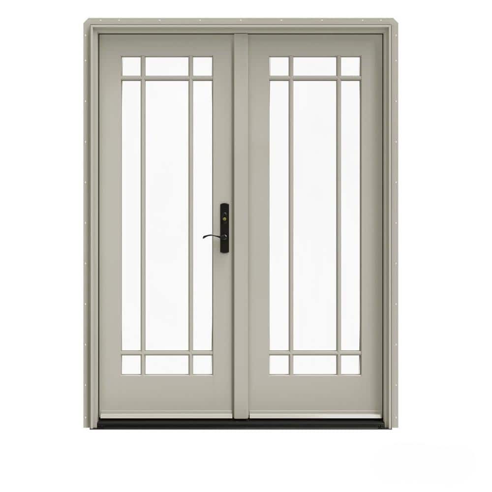 60 in. x 80 in. W-5500 Desert Sand Clad Wood Left-Hand 9 Lite French Patio Door w/White Paint Interior price history on PriceWatchPro
