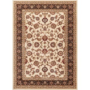 Barclay Sarouk Ivory 4 ft. x 5 ft. Traditional Floral Area Rug