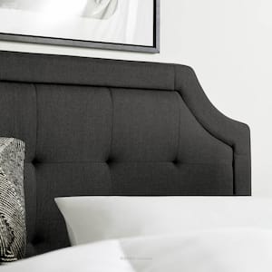 Upholstered Scoop-Edge Headboard with Square Tufting
